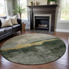 Piper Looms Mayfield Modern AMF1069 Fern Machine Washable Area Rug Round Lifestyle Image Feature
