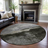 Piper Looms Mayfield Modern AMF1069 Taupe Machine Washable Area Rug Round Lifestyle Image Feature