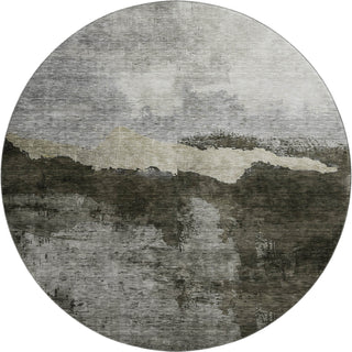 Piper Looms Mayfield Modern AMF1069 Taupe Machine Washable Area Rug Round Main Image