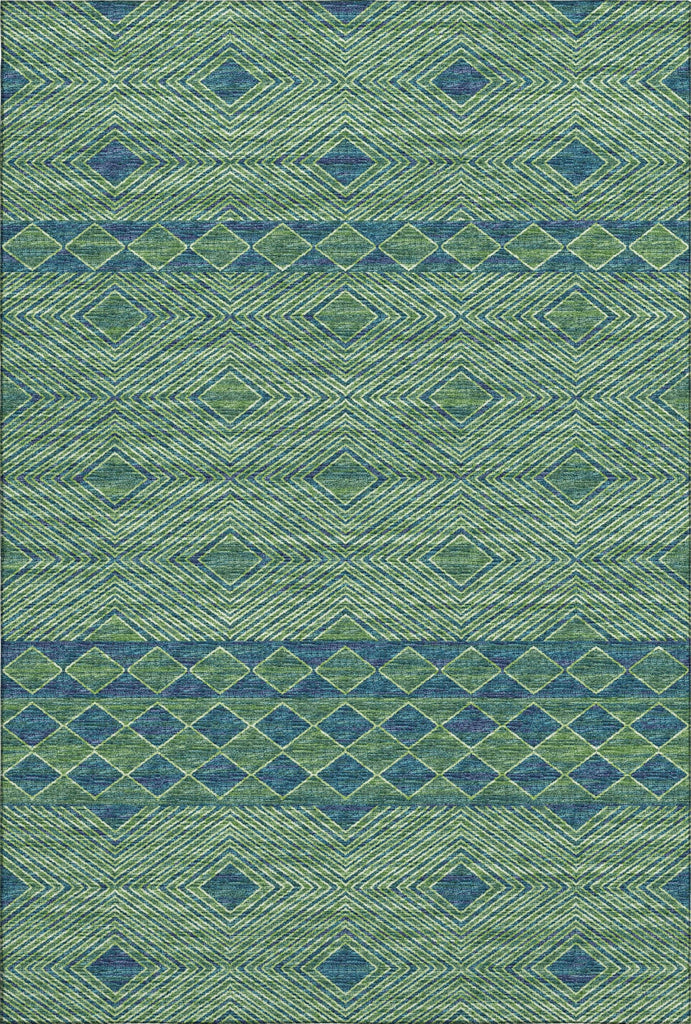 Piper Looms Mayfield Cultural Diamond AMF107 Green Machine Washable Area Rug main image