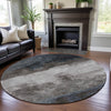 Piper Looms Mayfield Modern AMF1070 Gray Machine Washable Area Rug Round Lifestyle Image Feature