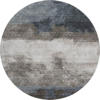 Piper Looms Mayfield Modern AMF1070 Gray Machine Washable Area Rug Round Main Image