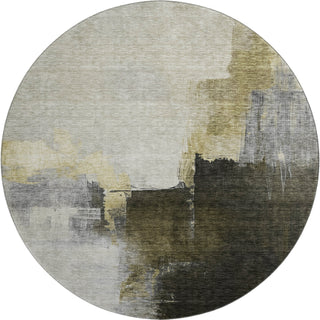 Piper Looms Mayfield Abstract AMF1071 Khaki Machine Washable Area Rug Round Main Image
