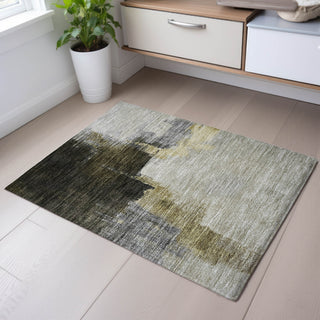 Piper Looms Mayfield Abstract AMF1071 Khaki Machine Washable Area Rug Scatter Lifestyle Image Feature