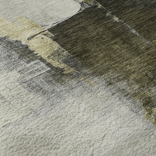 Piper Looms Mayfield Abstract AMF1071 Khaki Machine Washable Area Rug Swatch Image