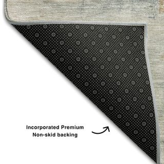 Piper Looms Mayfield Abstract AMF1071 Taupe Machine Washable Area Rug Backing Image