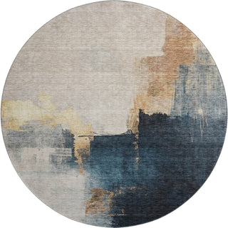 Piper Looms Mayfield Abstract AMF1071 Taupe Machine Washable Area Rug Round Main Image