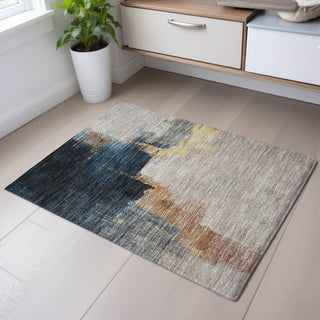 Piper Looms Mayfield Abstract AMF1071 Taupe Machine Washable Area Rug Scatter Lifestyle Image Feature