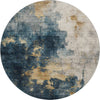 Piper Looms Mayfield Abstract AMF1072 Blue Machine Washable Area Rug Round Main Image