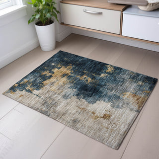 Piper Looms Mayfield Abstract AMF1072 Blue Machine Washable Area Rug Scatter Lifestyle Image Feature