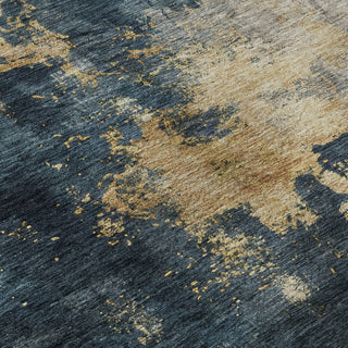 Piper Looms Mayfield Abstract AMF1072 Blue Machine Washable Area Rug Swatch Image