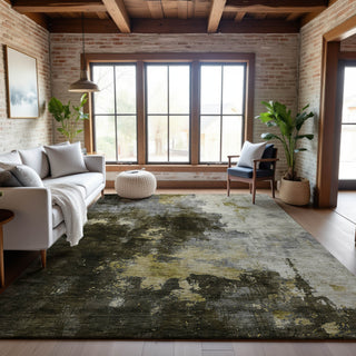 Piper Looms Mayfield Abstract AMF1072 Brown Machine Washable Area Rug Lifestyle Image Feature