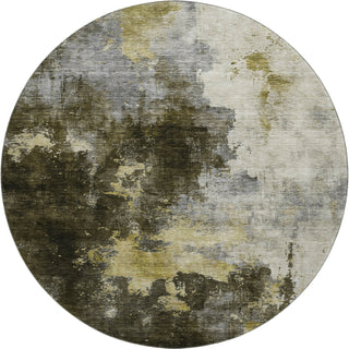 Piper Looms Mayfield Abstract AMF1072 Brown Machine Washable Area Rug Round Main Image