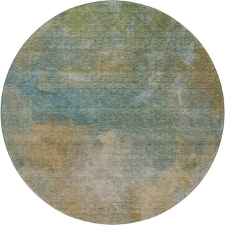 Piper Looms Mayfield Abstract AMF1073 Aloe Machine Washable Area Rug Round Main Image