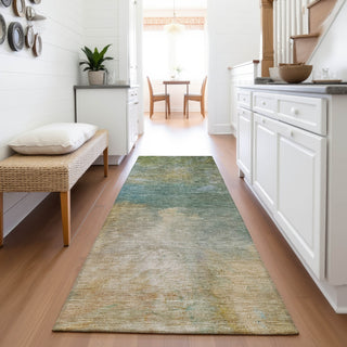 Piper Looms Mayfield Abstract AMF1073 Aloe Machine Washable Area Rug Runner Lifestyle Image Feature