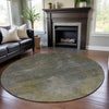 Piper Looms Mayfield Abstract AMF1073 Pewter Machine Washable Area Rug Round Lifestyle Image Feature