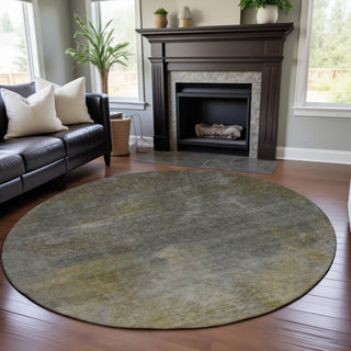 Piper Looms Mayfield Abstract AMF1073 Pewter Machine Washable Area Rug Round Lifestyle Image Feature