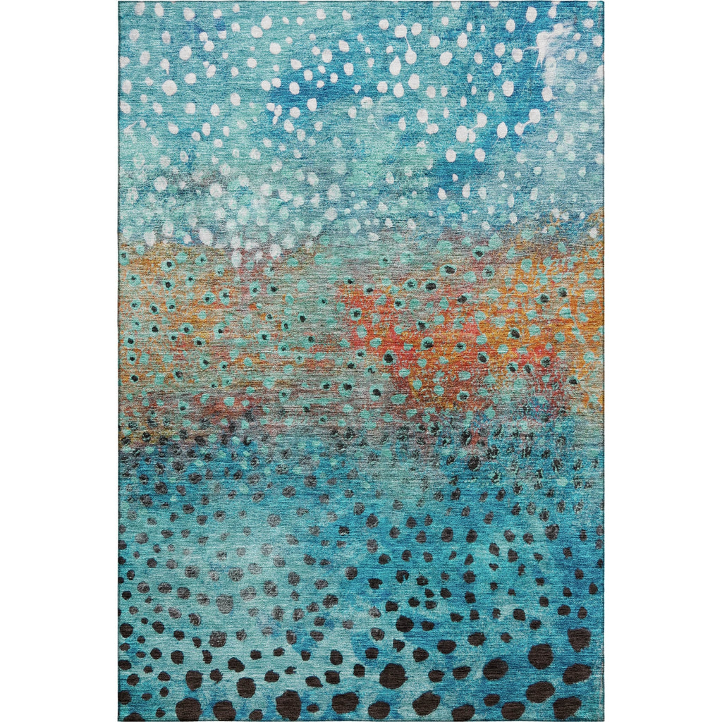 Piper Looms Mayfield Circles AMF1074 Blue Machine Washable Area Rug main image