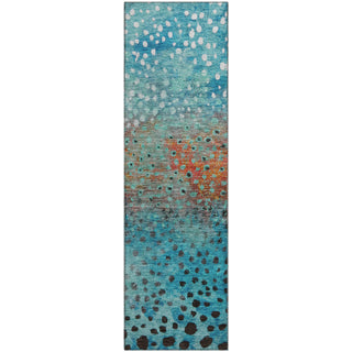 Piper Looms Mayfield Circles AMF1074 Blue Machine Washable Area Rug Runner Main Image