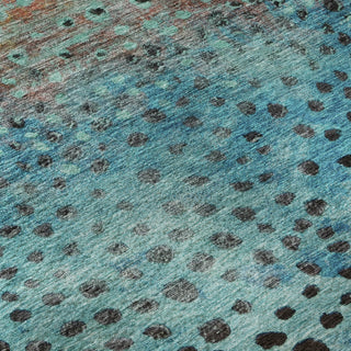 Piper Looms Mayfield Circles AMF1074 Blue Machine Washable Area Rug Swatch Image