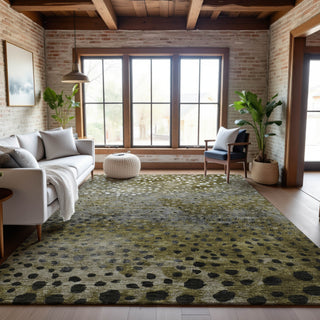 Piper Looms Mayfield Circles AMF1074 Brown Machine Washable Area Rug Lifestyle Image Feature