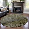 Piper Looms Mayfield Circles AMF1074 Brown Machine Washable Area Rug Round Lifestyle Image Feature