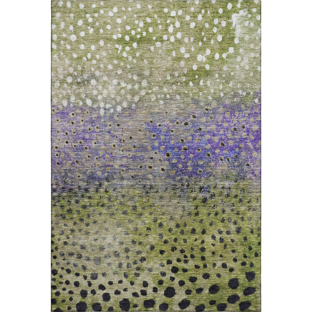 Piper Looms Mayfield Circles AMF1074 Green Machine Washable Area Rug main image