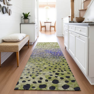 Piper Looms Mayfield Circles AMF1074 Green Machine Washable Area Rug Runner Lifestyle Image Feature
