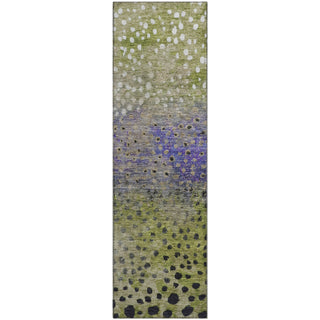 Piper Looms Mayfield Circles AMF1074 Green Machine Washable Area Rug Runner Main Image