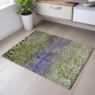 Piper Looms Mayfield Circles AMF1074 Green Machine Washable Area Rug Scatter Lifestyle Image Feature