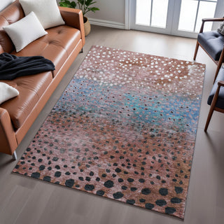 Piper Looms Mayfield Circles AMF1074 Paprika Machine Washable Area Rug Lifestyle Image Feature
