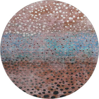 Piper Looms Mayfield Circles AMF1074 Paprika Machine Washable Area Rug Round Main Image