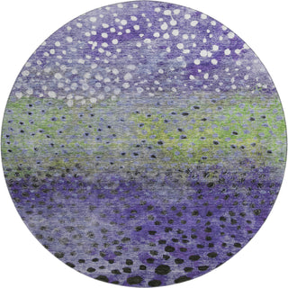 Piper Looms Mayfield Circles AMF1074 Purple Machine Washable Area Rug Round Main Image
