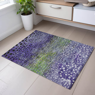 Piper Looms Mayfield Circles AMF1074 Purple Machine Washable Area Rug Scatter Lifestyle Image Feature