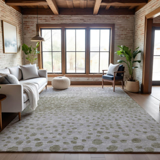Piper Looms Mayfield Circles AMF1074 Taupe Machine Washable Area Rug Lifestyle Image Feature