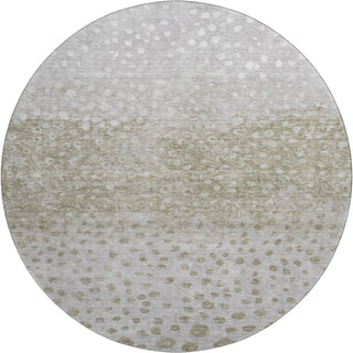 Piper Looms Mayfield Circles AMF1074 Taupe Machine Washable Area Rug Round Main Image