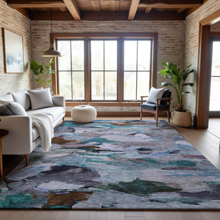 Piper Looms Mayfield Abstract AMF1075 Blue Machine Washable Area Rug Lifestyle Image Feature