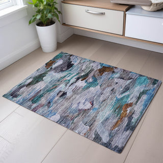 Piper Looms Mayfield Abstract AMF1075 Blue Machine Washable Area Rug Scatter Lifestyle Image Feature