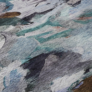 Piper Looms Mayfield Abstract AMF1075 Blue Machine Washable Area Rug Swatch Image