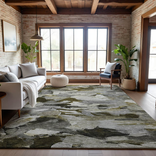 Piper Looms Mayfield Abstract AMF1075 Granite Machine Washable Area Rug Lifestyle Image Feature