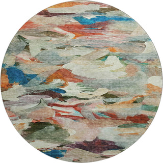 Piper Looms Mayfield Abstract AMF1075 Green Machine Washable Area Rug Round Main Image