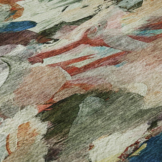 Piper Looms Mayfield Abstract AMF1075 Green Machine Washable Area Rug Swatch Image