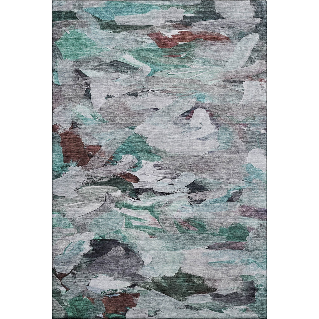 Piper Looms Mayfield Abstract AMF1075 Teal Machine Washable Area Rug main image