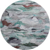 Piper Looms Mayfield Abstract AMF1075 Teal Machine Washable Area Rug Round Main Image