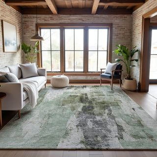 Piper Looms Mayfield Abstract AMF1076 Mint Machine Washable Area Rug Lifestyle Image Feature