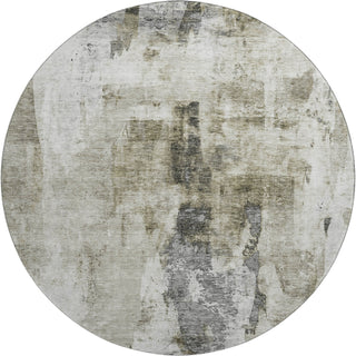 Piper Looms Mayfield Abstract AMF1076 Taupe Machine Washable Area Rug Round Main Image