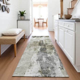 Piper Looms Mayfield Abstract AMF1076 Taupe Machine Washable Area Rug Runner Lifestyle Image Feature