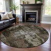 Piper Looms Mayfield Modern AMF1077 Brown Machine Washable Area Rug Round Lifestyle Image Feature