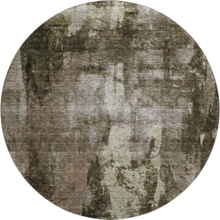 Piper Looms Mayfield Modern AMF1077 Brown Machine Washable Area Rug Round Main Image