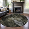 Piper Looms Mayfield Modern AMF1077 Charcoal Machine Washable Area Rug Round Lifestyle Image Feature